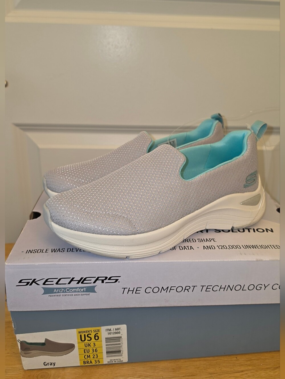 Skechers Arch Fit Slip-On Women's Grey Sneakers